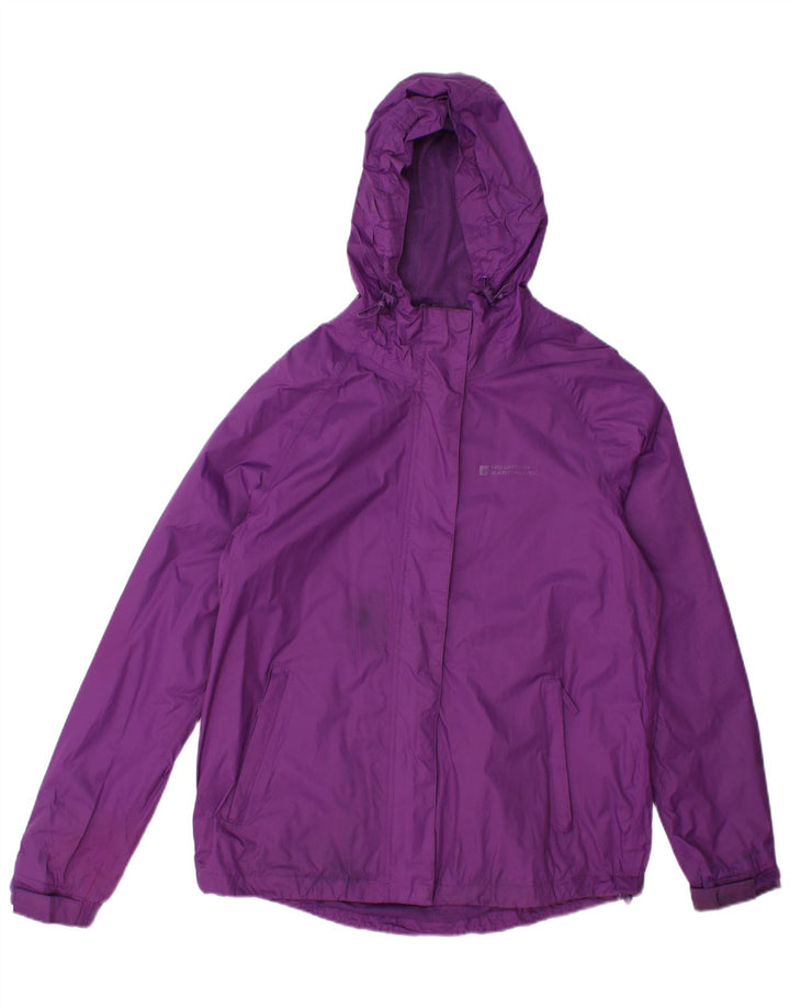 Damska kurtka przeciwdeszczowa z kapturem Mountain Warehouse UK 12, nylon w kolorze średniofioletowym