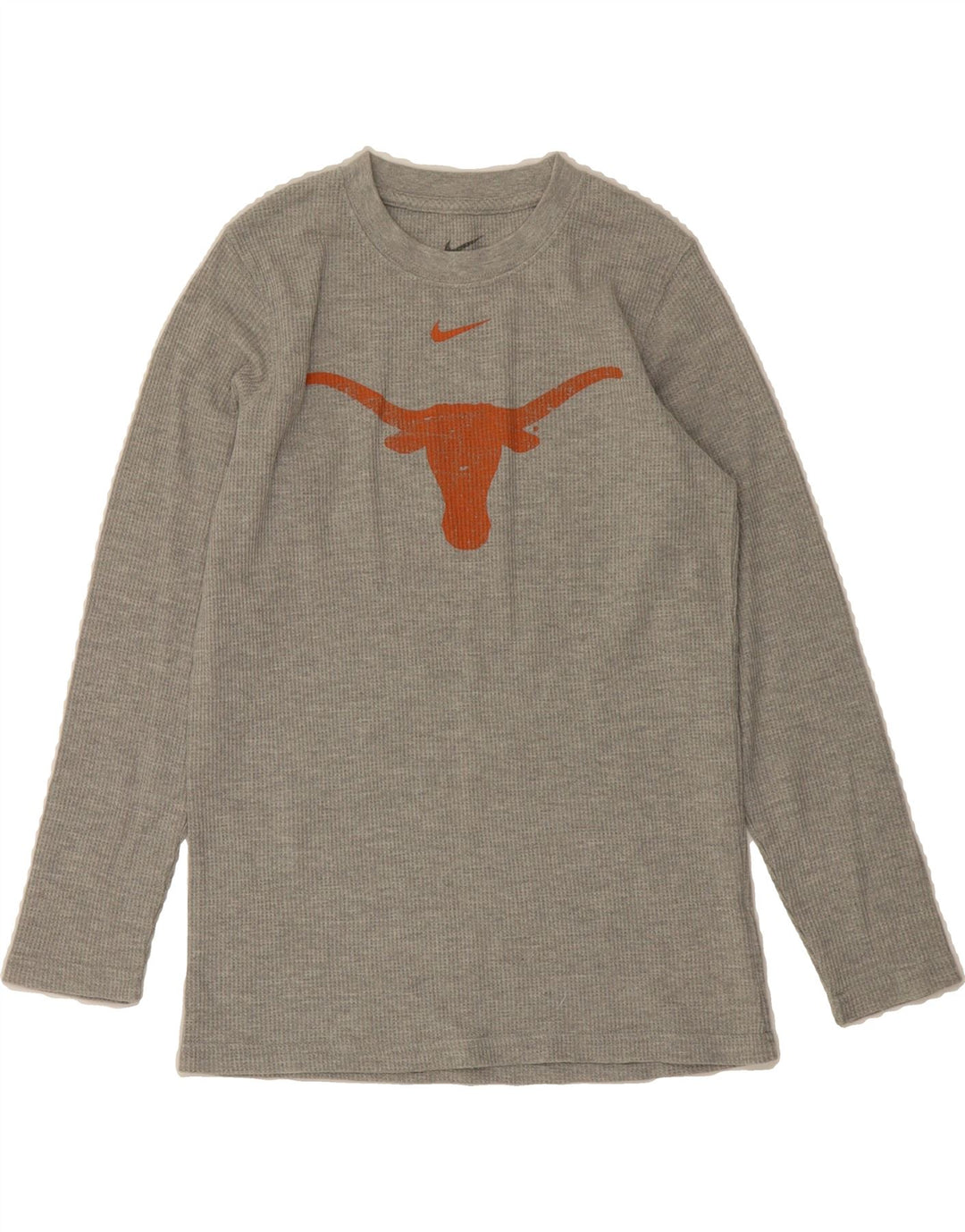 NIKE Womens Graphic Top Long Sleeve UK 12 Medium Grey Cotton Vintage Nike and Second-Hand Nike from Messina Hembry 