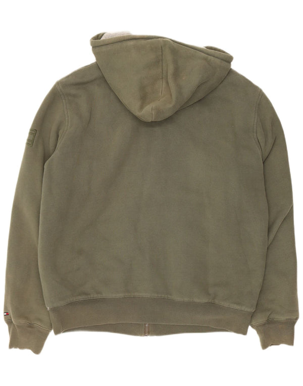 Męski sweter z kapturem i zamkiem Tommy Hilfiger, średnia bawełna khaki