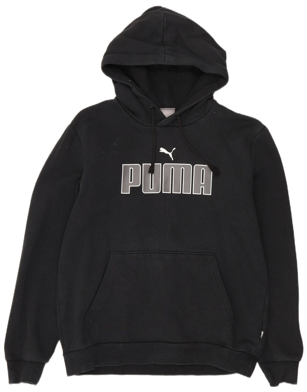 Męski sweter z kapturem Puma z grafiką, mały, czarny, bawełniany