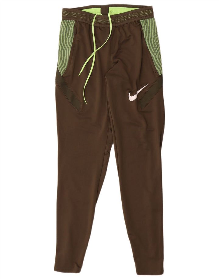 Męskie spodnie dresowe Nike Dri Fit, małe, geometryczne, khaki, poliester