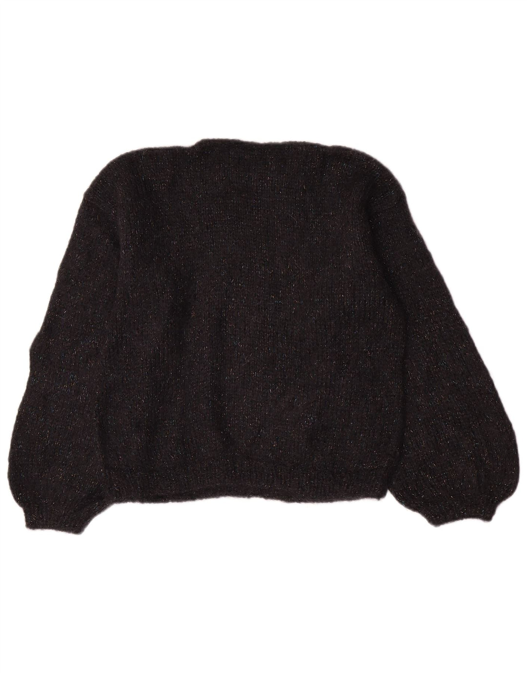 Sweter damski w stylu vintage z dekoltem w łódkę UK 14, średni czarny
