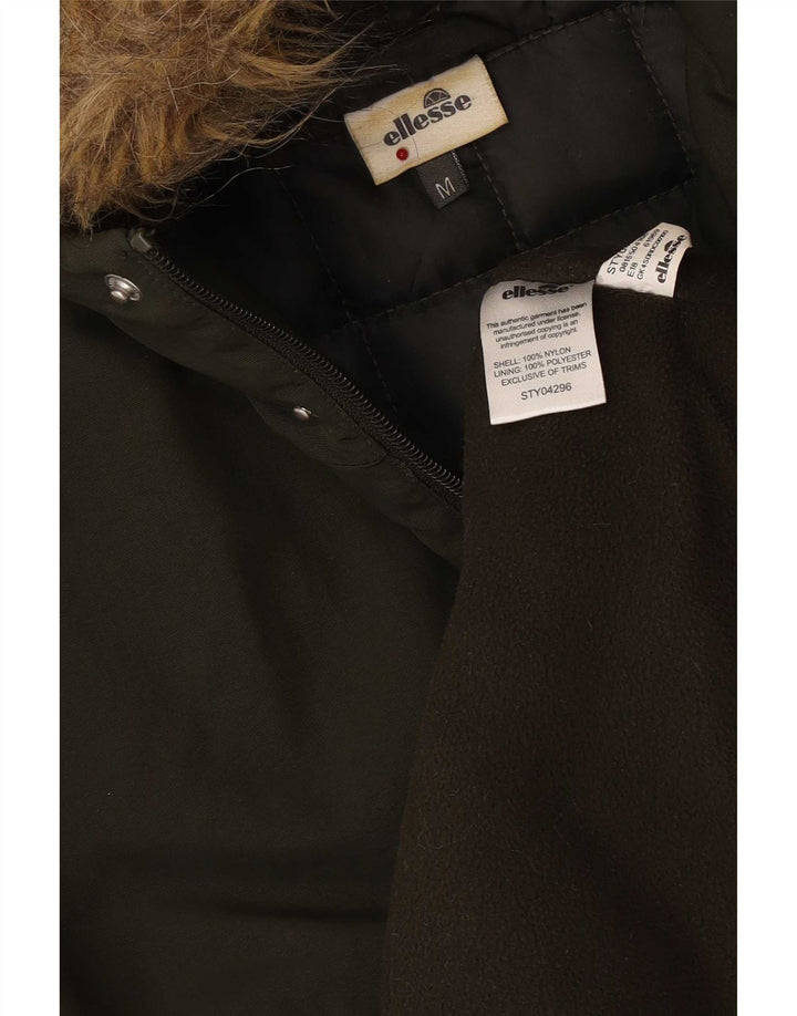 Męska kurtka parka z kapturem Ellesse UK 38, średni nylon khaki