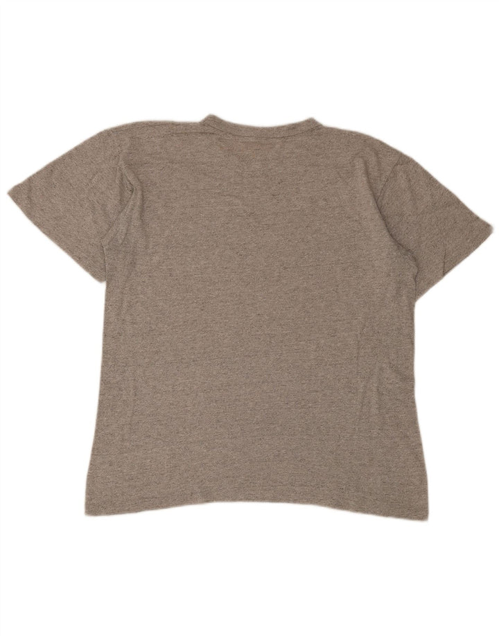 Męski T-shirt Champion z grafiką, duży, szary, z bawełny w plamki