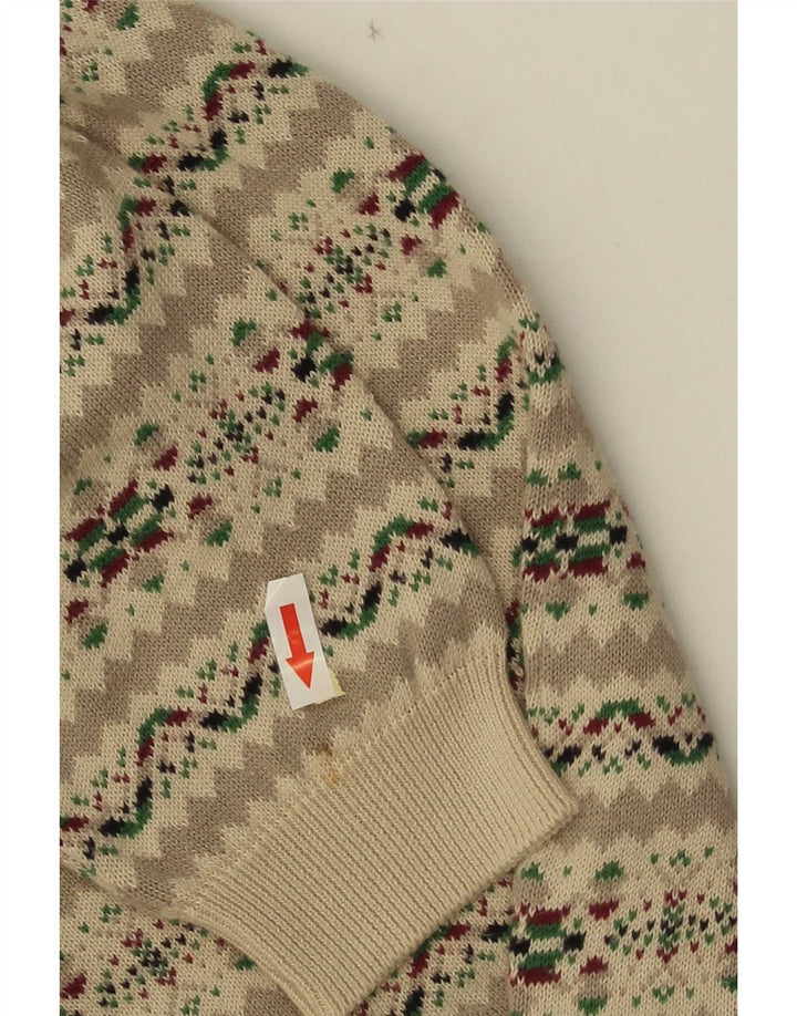 Sweter damski w stylu vintage, UK 14, średni szary Fair Isle