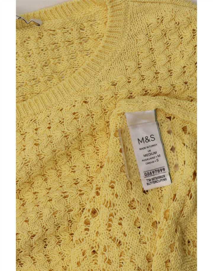Marks & Spencer Damska szydełkowa bluzka Top UK 12, średni żółty poliester