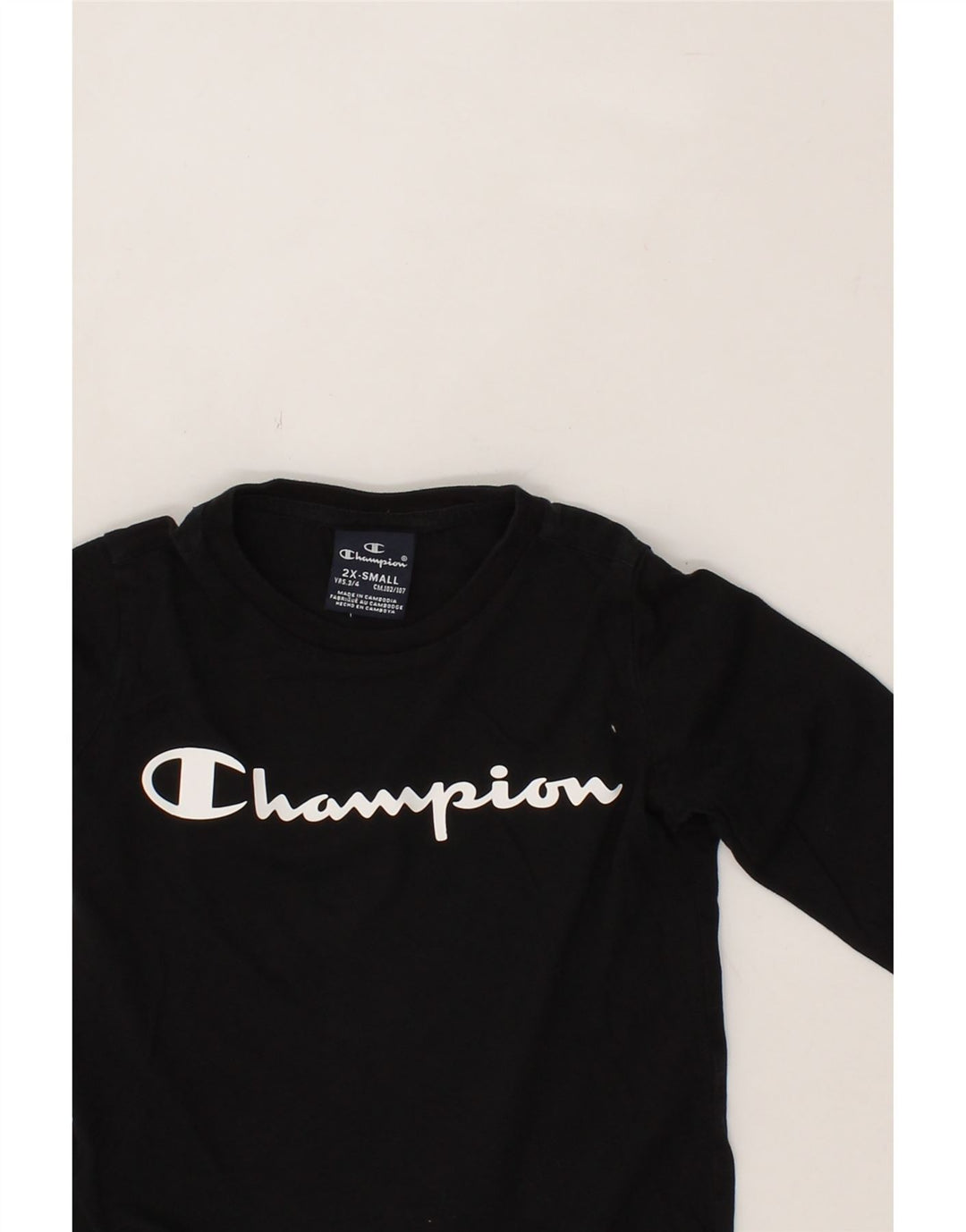 CHAMPION Boys Sweatshirt Jumper 3-4 Years 2XS Black Vintage Champion and Second-Hand Champion from Messina Hembry 