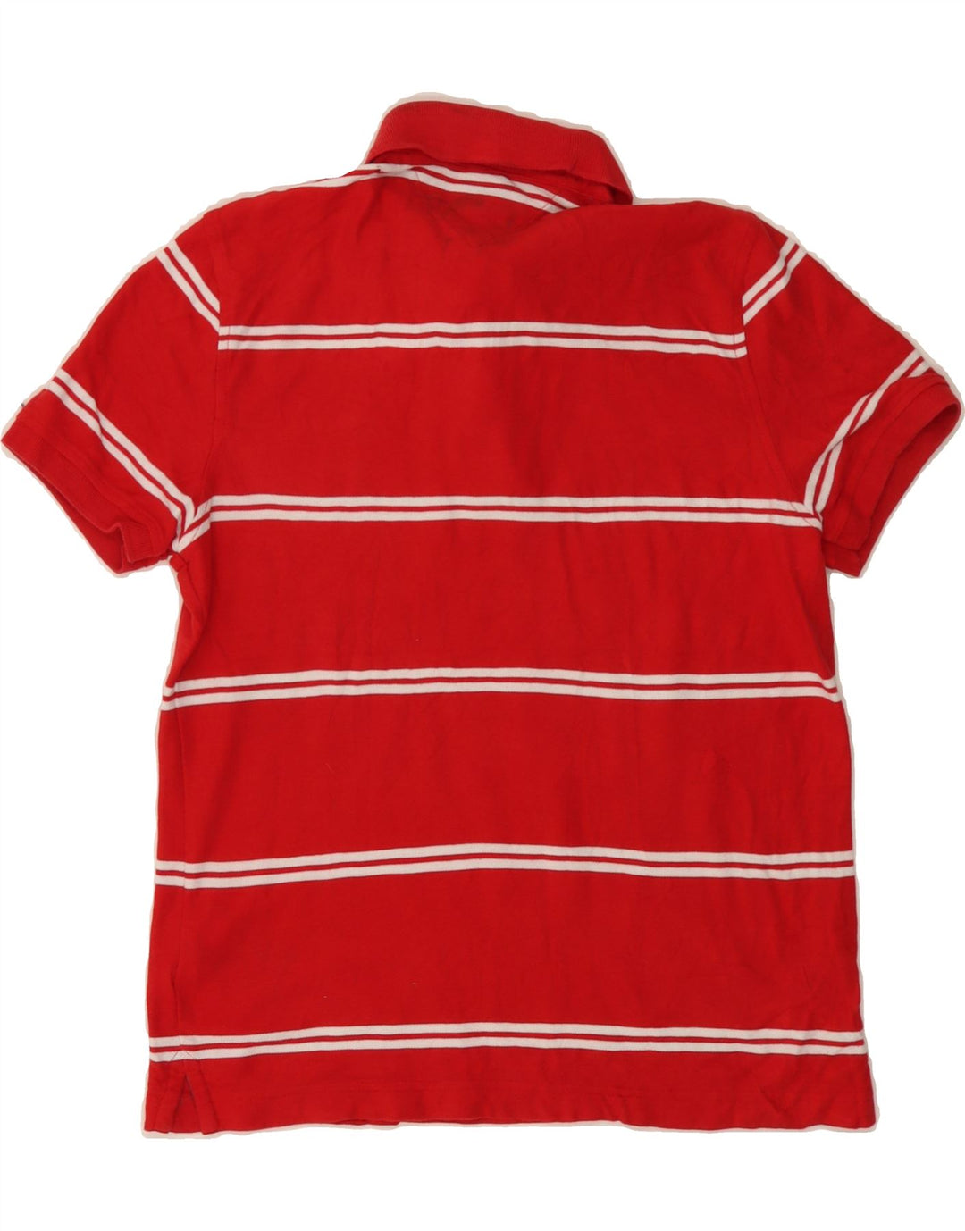 TOMMY HILFIGER Mens Polo Shirt Small Red Striped Cotton Vintage Tommy Hilfiger and Second-Hand Tommy Hilfiger from Messina Hembry 