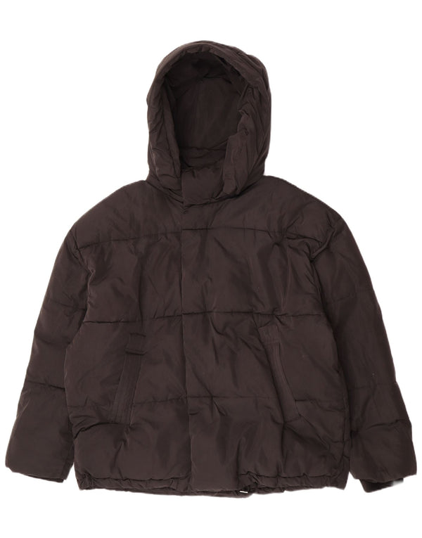 Damska ocieplana kurtka z kapturem Zara UK 42 XL, czarna, poliestrowa