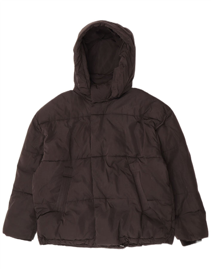 Damska ocieplana kurtka z kapturem Zara UK 42 XL, czarna, poliestrowa