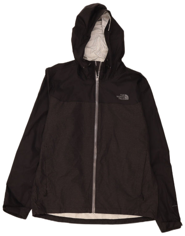 Męska kurtka przeciwdeszczowa z kapturem The North Face Dryvent UK 40, duża, szara, z blokami kolorów