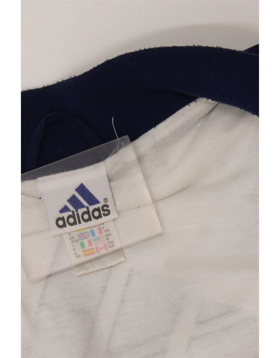ADIDAS Mens Tracksuit Top Jacket UK 40/42 Medium Navy Blue Colourblock