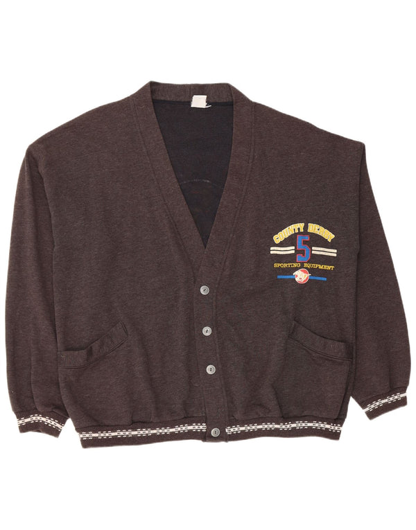 Męski sweter rozpinany z grafiką VINTAGE 2XL szary