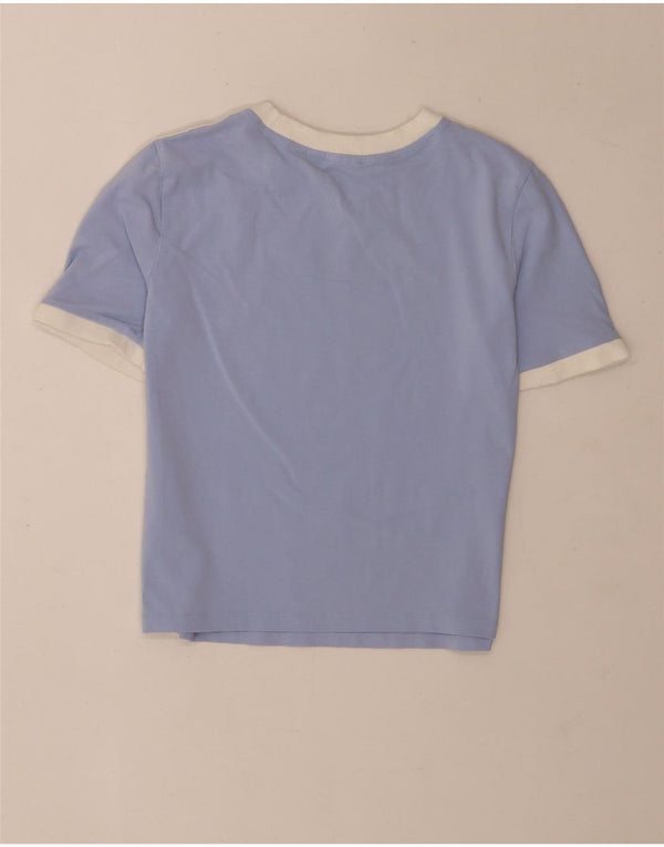 Damska koszulka Adidas Crop Top UK 12/14 Średni niebieski bawełniany