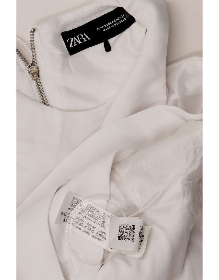 Krótki top damski Zara na jedno ramię UK 4 XS, biały poliester