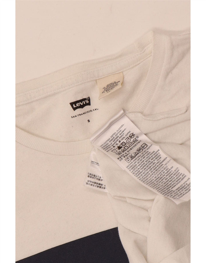 Męski T-shirt z grafiką LEVI'S, mały, biały, bawełniany