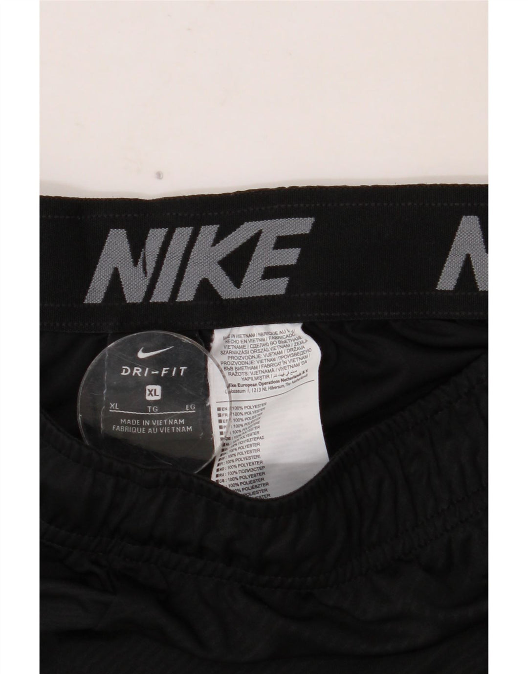 Męskie spodenki sportowe NIKE Dri Fit z grafiką XL, czarne, poliestrowe plamki