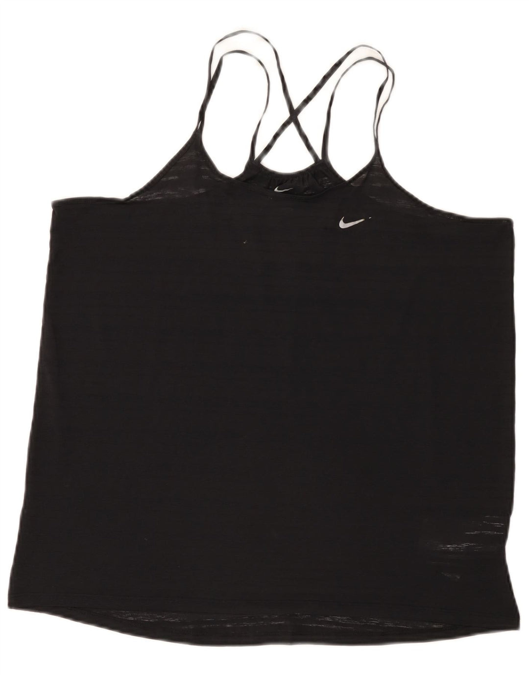 Nike Womens Dri Fit Vest Top UK 16 Large Black Polyester