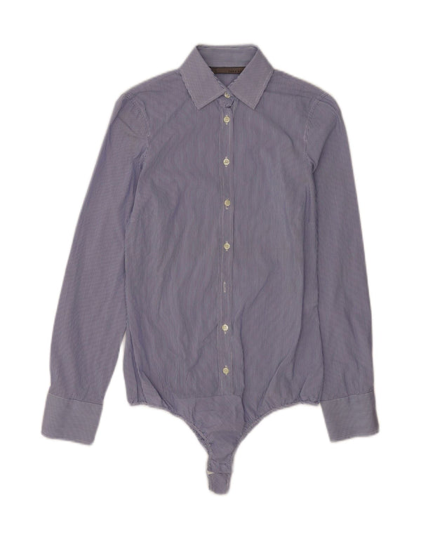 Body koszulowe Zara Damskie UK 6 XS Niebieskie bawełniane w prążki