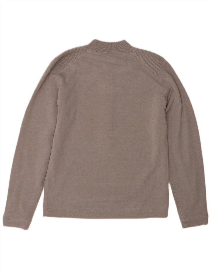 Damski sweter golfowy CALVIN KLEIN z zamkiem błyskawicznym, UK 10, mały, beżowy, wełniany