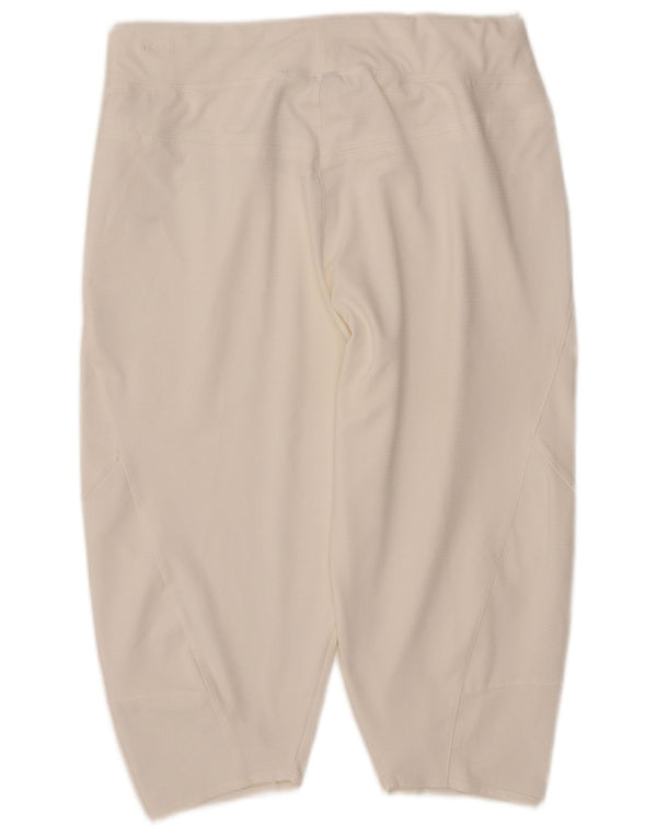 Damskie spodnie dresowe Nike Dri Fit Capri UK 14/16, duże, białe, poliestrowe