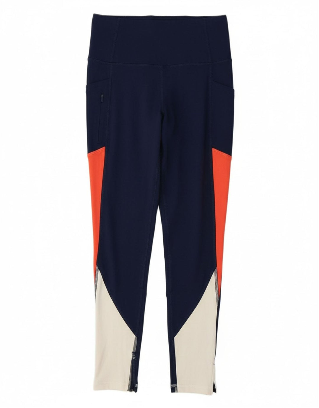 CHAMPION Womens Leggings UK 10 Small  Navy Blue Colourblock