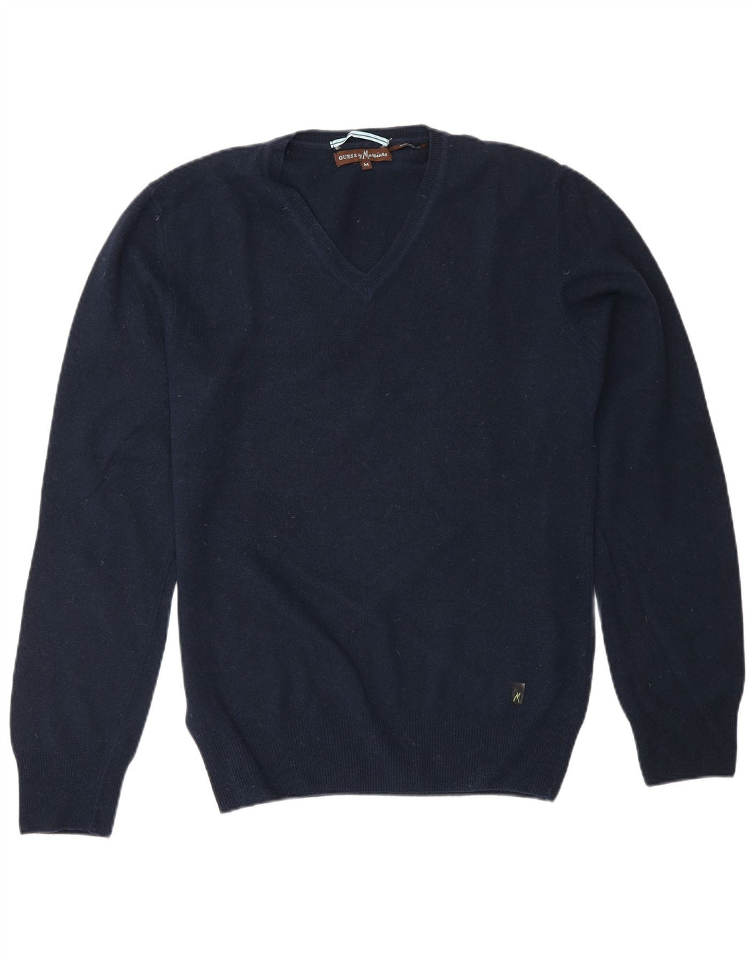 Męski sweter Guess By Marciano z dekoltem w kształcie litery V, średni granatowy