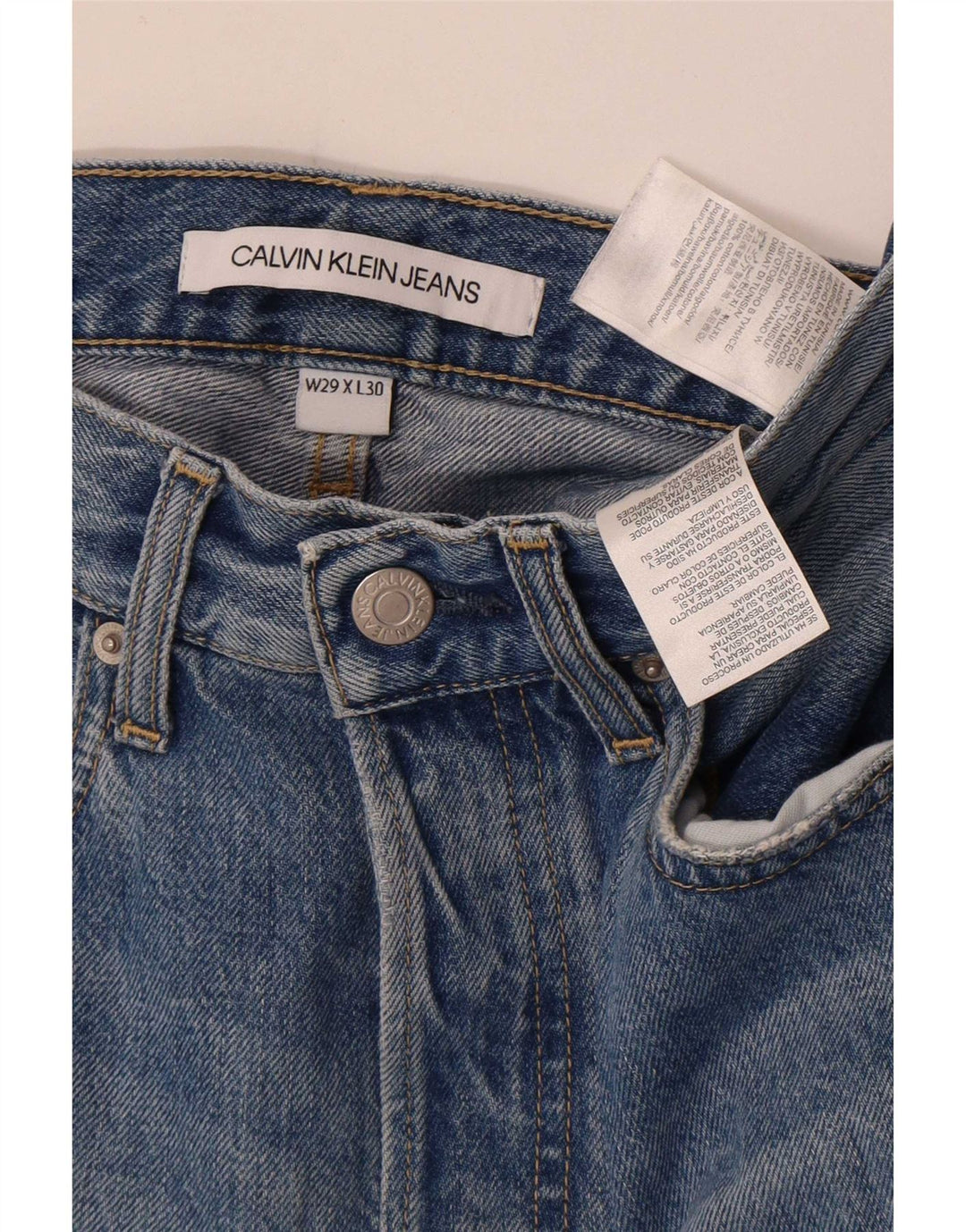 Męskie dżinsy Calvin Klein w trudnej sytuacji W29 L30 Niebieska bawełna