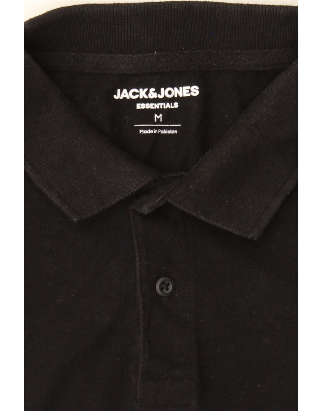 JACK & JONES Mens Polo Shirt Medium Black Cotton Vintage Jack & Jones and Second-Hand Jack & Jones from Messina Hembry 