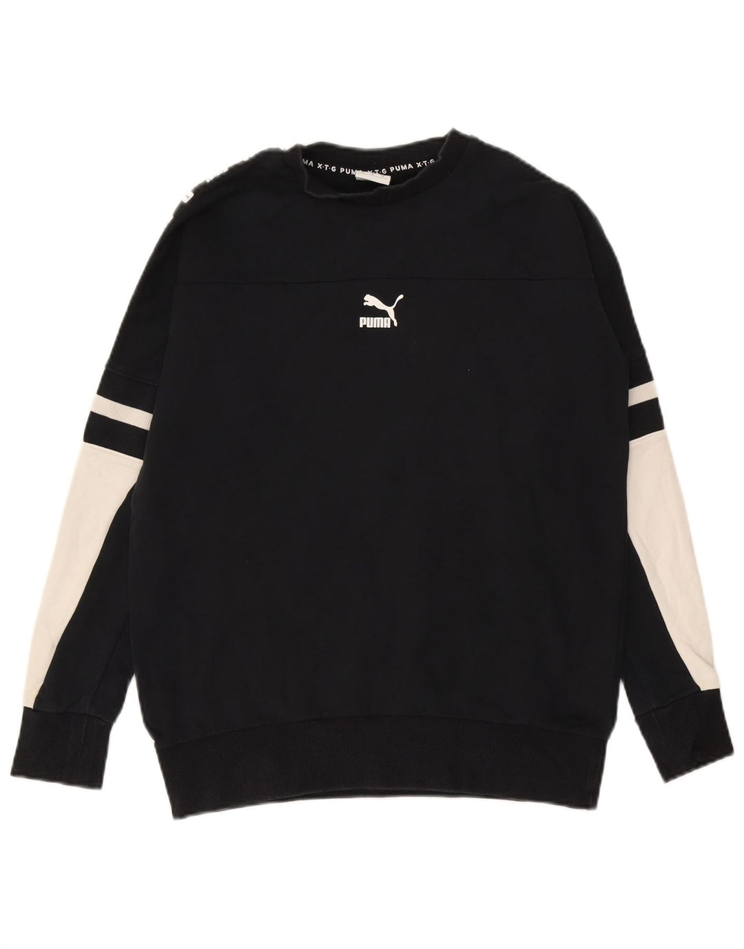 Męska bluza Puma z grafiką, mała, czarna, bawełniana z blokami kolorów