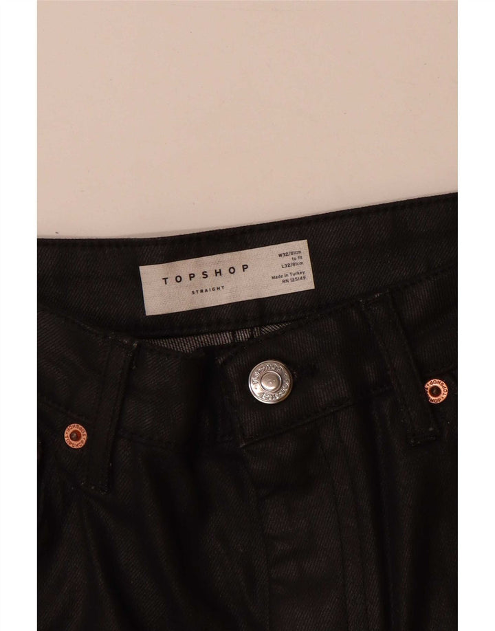 Damskie proste dżinsy Topshop W32 L27 Czarne bawełniane
