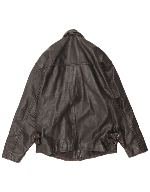 Vintage męska skórzana kurtka UK 40 duża czarna skóra