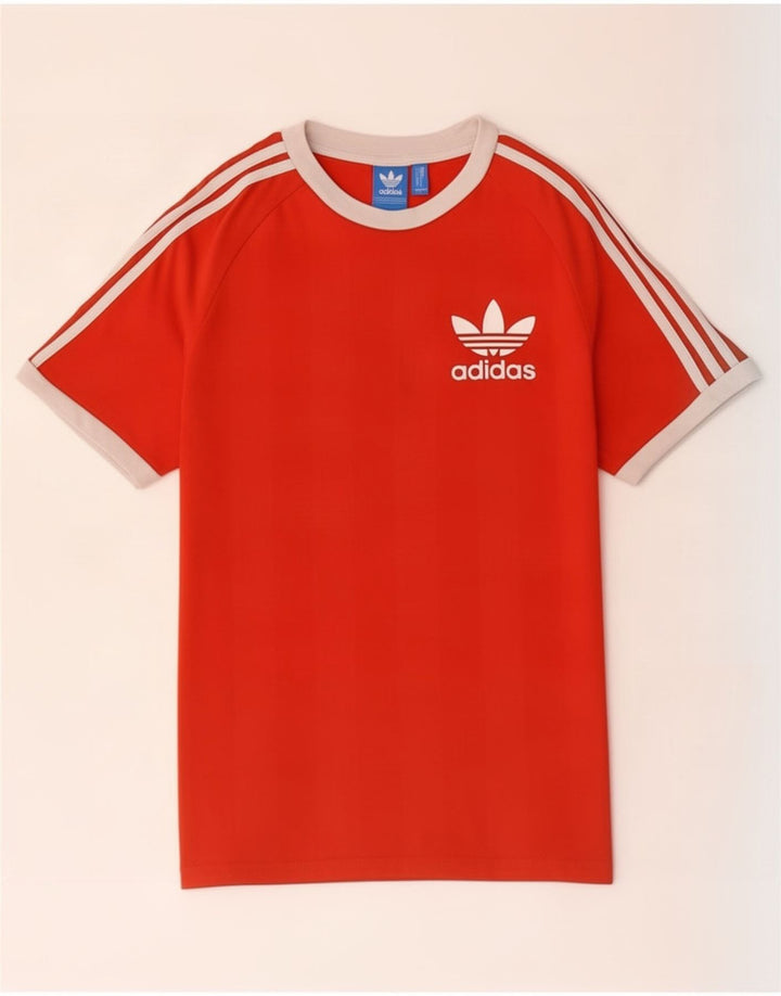 Adidas Męski T-shirt Top Mały Czerwony Poliester