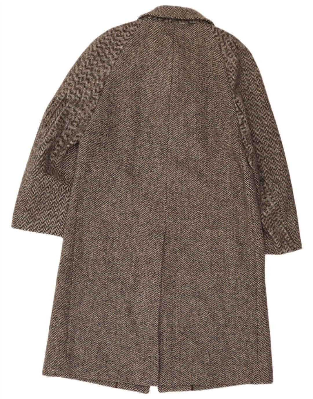 Płaszcz męski Crombie UK 36 Small Brown New Wool w jodełkę