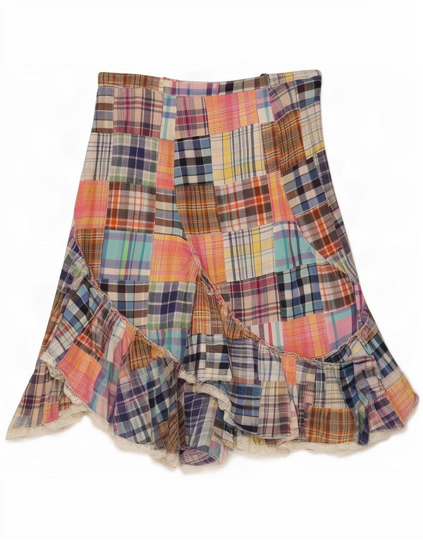 Rozkloszowana spódnica damska w stylu vintage IT 42 Medium W29 Wielokolorowa patchworkowa bawełna
