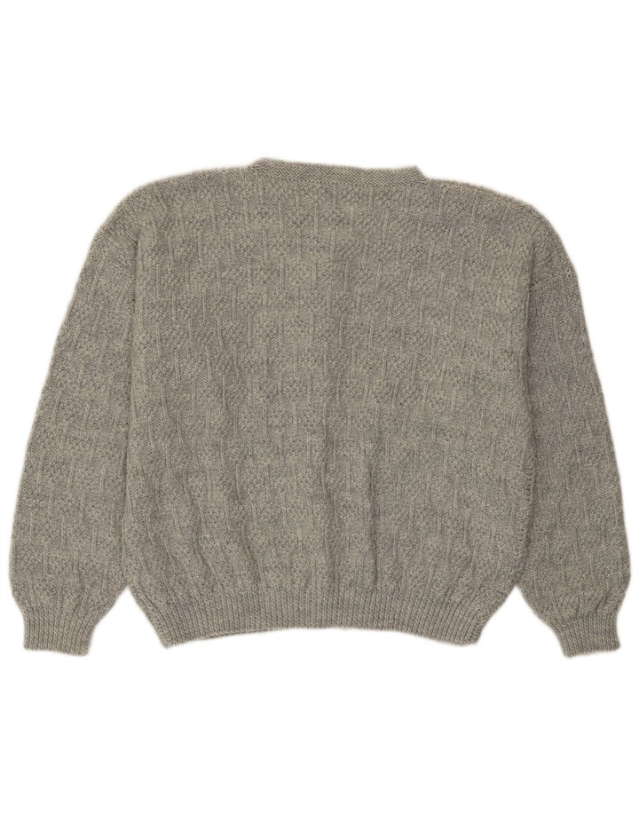 Sweter damski w stylu vintage, UK 14, duży, szary
