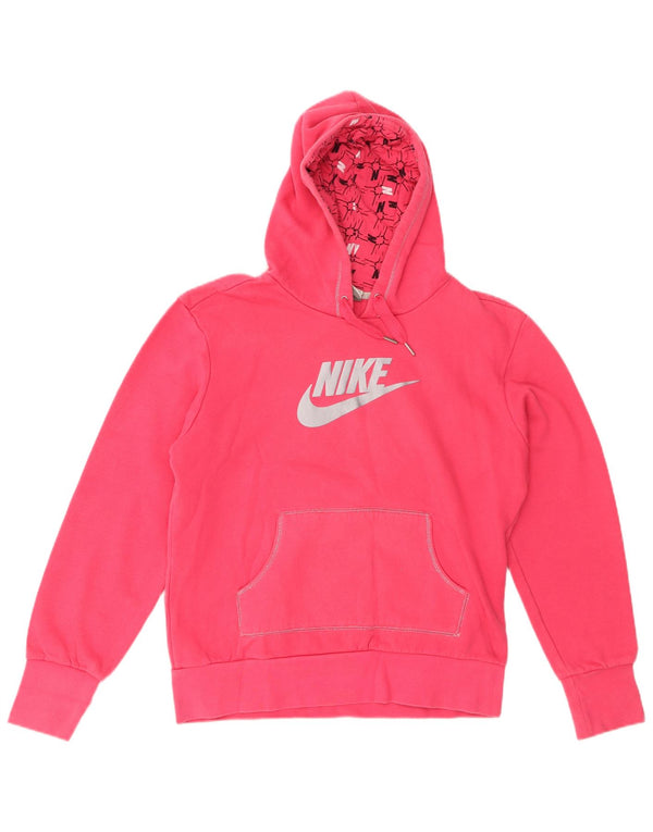 Damski sweter z kapturem NIKE z grafiką, UK 16/18 XL, różowy, bawełniany