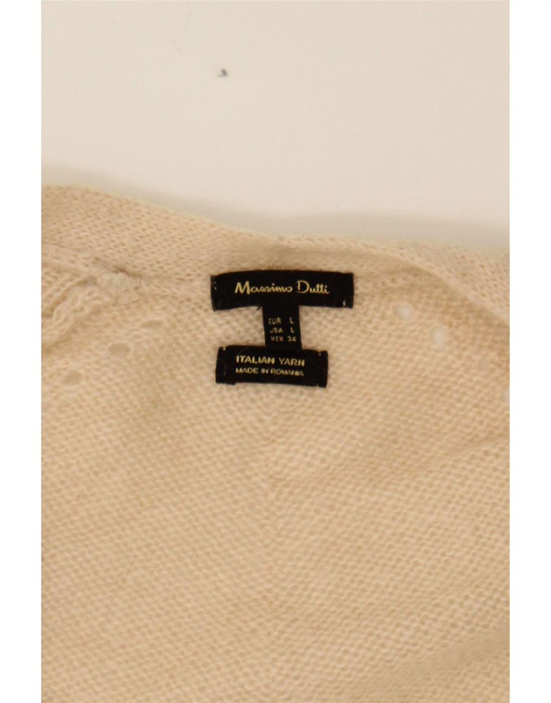 MASSIMO DUTTI Womens Open Cardigan Sweater UK 16 Large Beige Acrylic Vintage Massimo Dutti and Second-Hand Massimo Dutti from Messina Hembry 