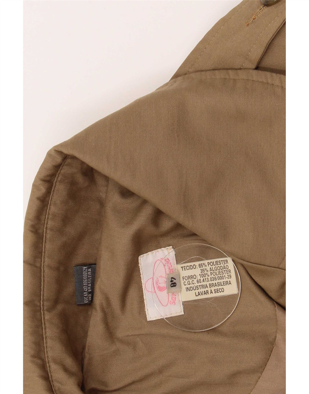 Vintage damski trencz o długim kroju, oversize IT 40, mały, beżowy poliester