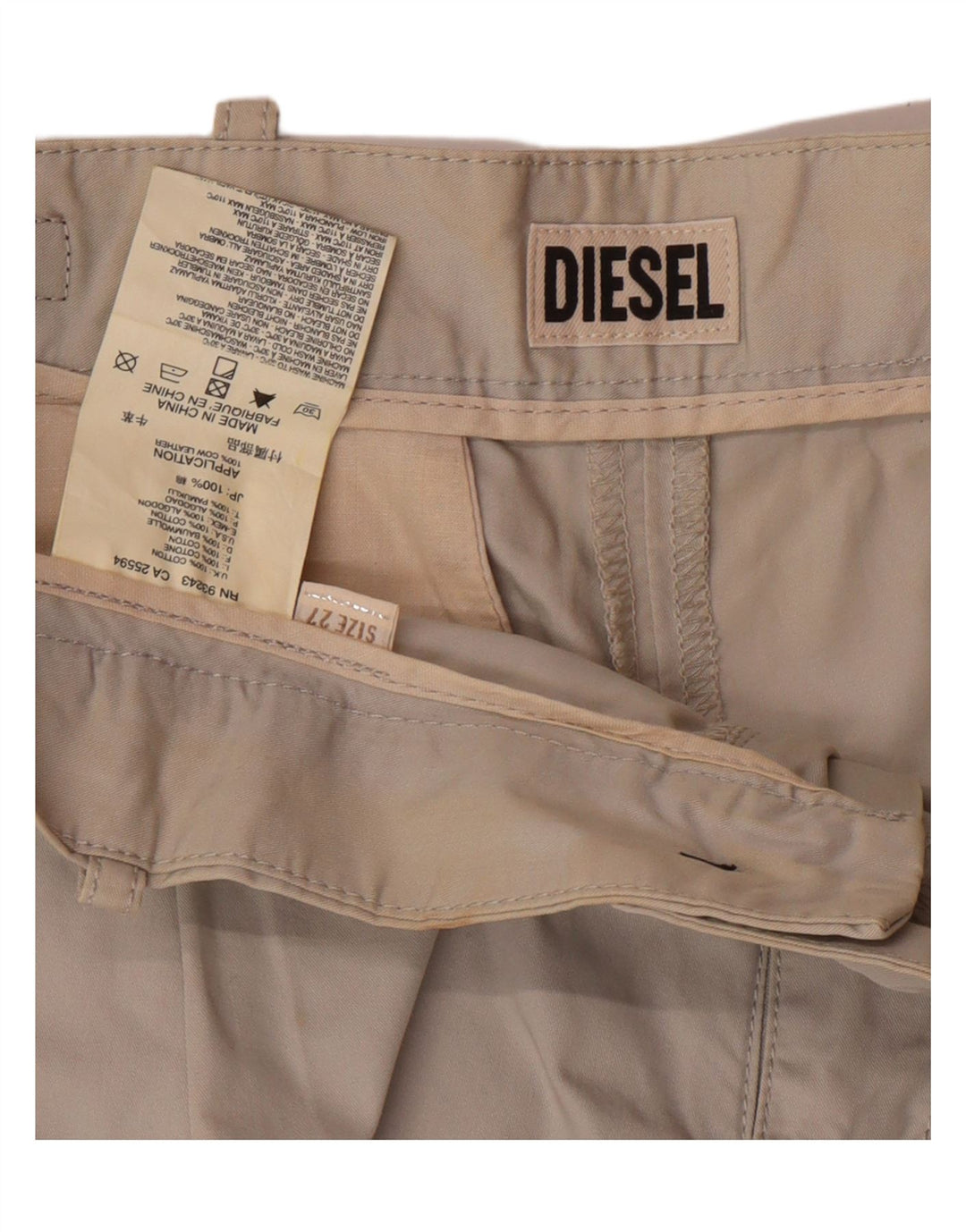 Damskie spodenki Chino DIESEL W27 Małe, szare, bawełniane