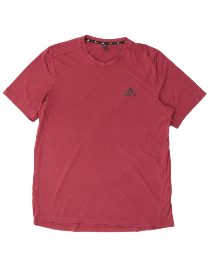 ADIDAS Mens Aeroready T-Shirt Top Large Burgundy Polyester