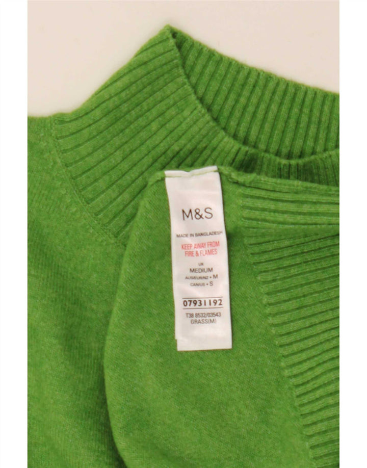 Marks & Spencer Damski sweter z golfem, UK 14, średni zielony
