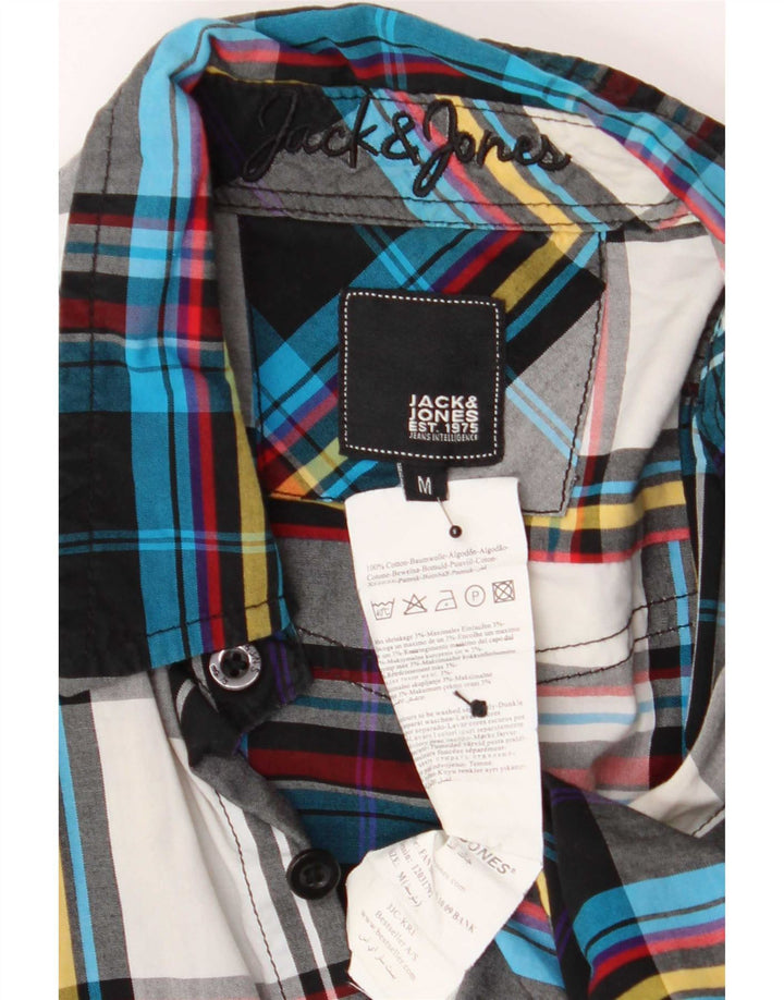 Męska koszula wojskowa Jack & Jones w średnią wielokolorową kratę, bawełniana