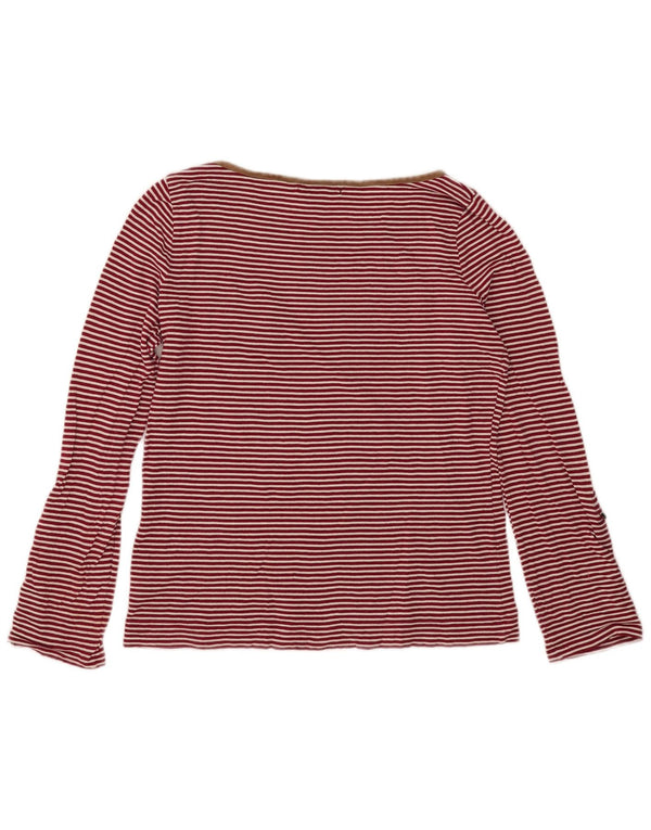 Damski top Ralph Lauren z długim rękawem, UK 14, duży, bawełniany w czerwone paski