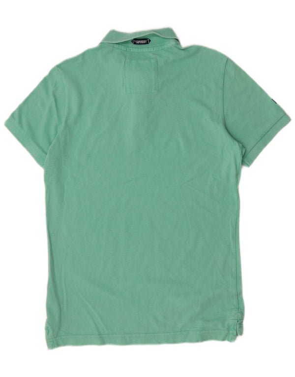 Męska koszulka polo Superdry w kolorze średniej zielonej bawełny, klasyczna