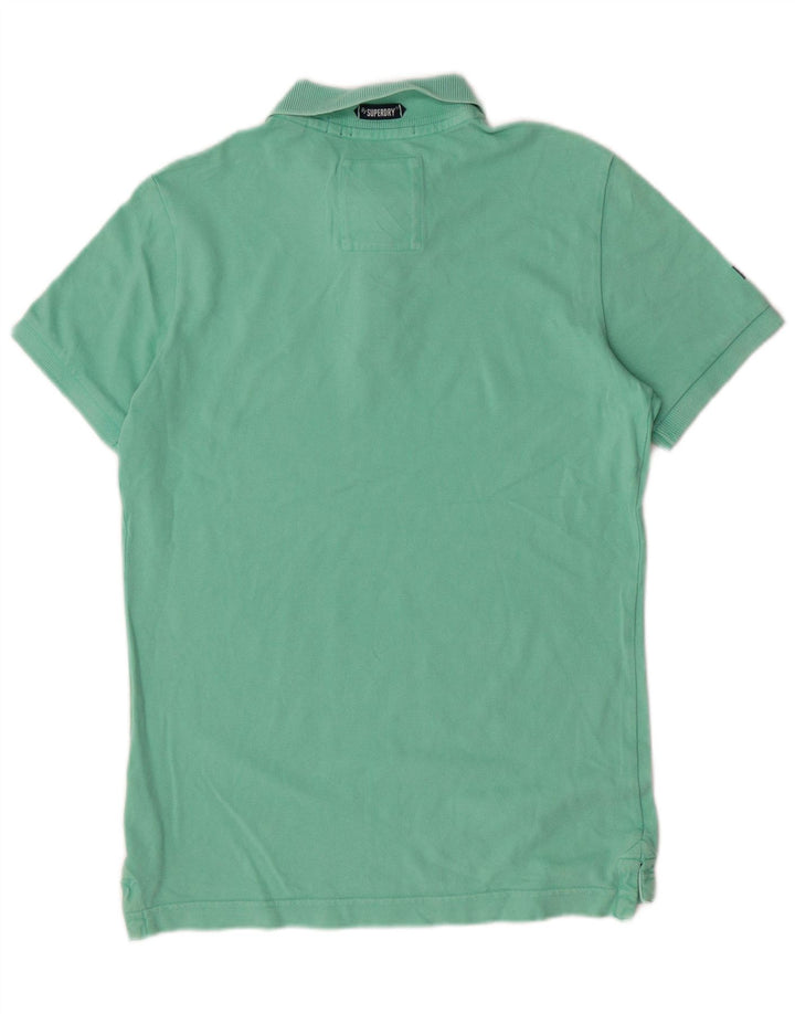 Męska koszulka polo Superdry w kolorze średniej zielonej bawełny, klasyczna