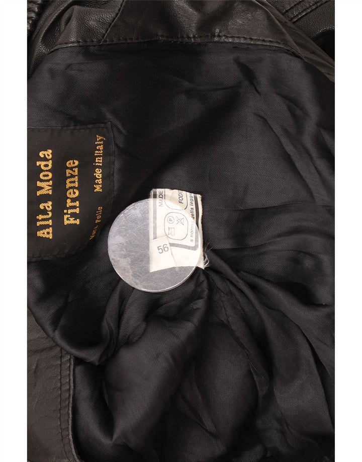 Męska kurtka skórzana Alta Moda Firenze IT 56 3XL czarna