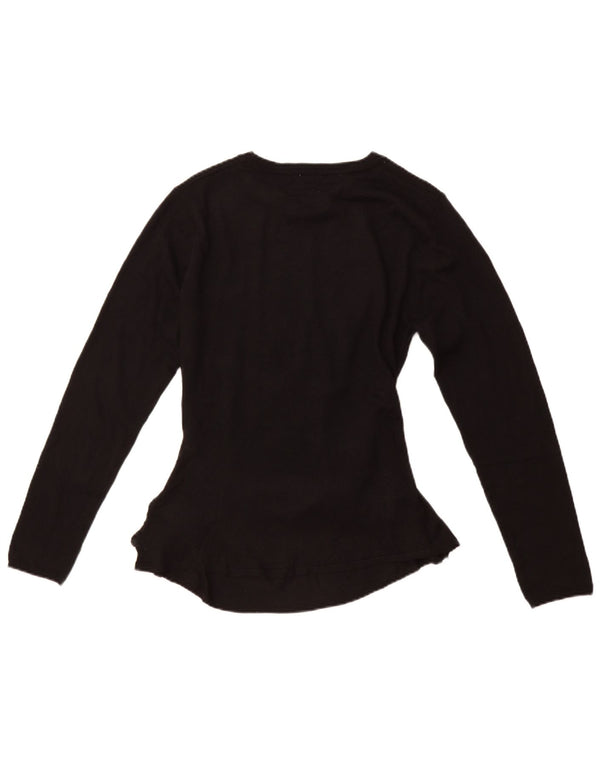 ZARA Womens Long Sleeve Blouse Top UK 18 XL Black Acrylic