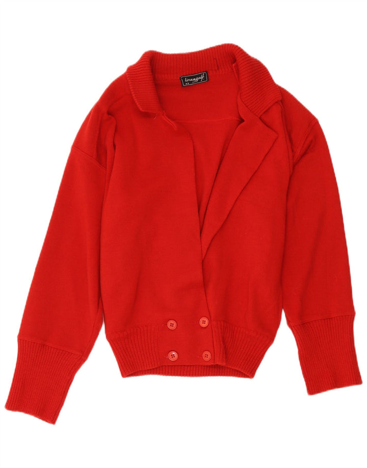 Sweter damski w stylu vintage, UK 12, średnia czerwona wełna