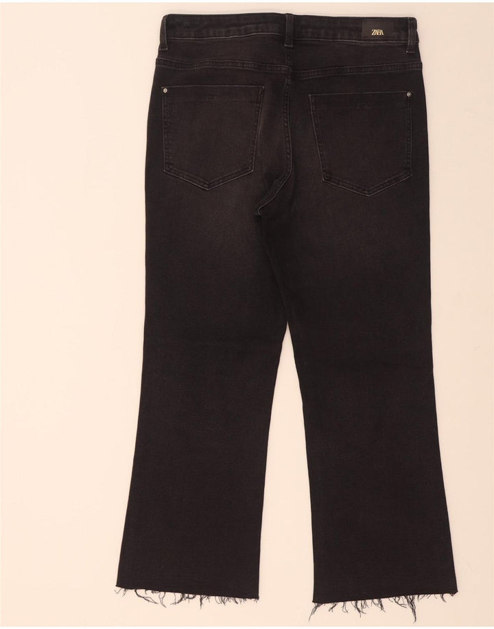 Dżinsy damskie Zara Crop Bootcut EU 42 Large W32 L26 Czarna bawełna